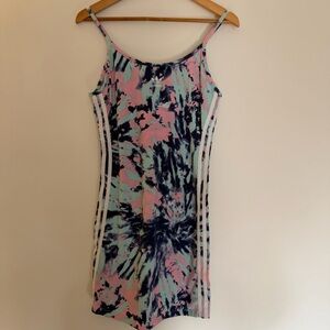 Adidas Tank Tie Dye Fitted Bodycon Dress Size Medium
